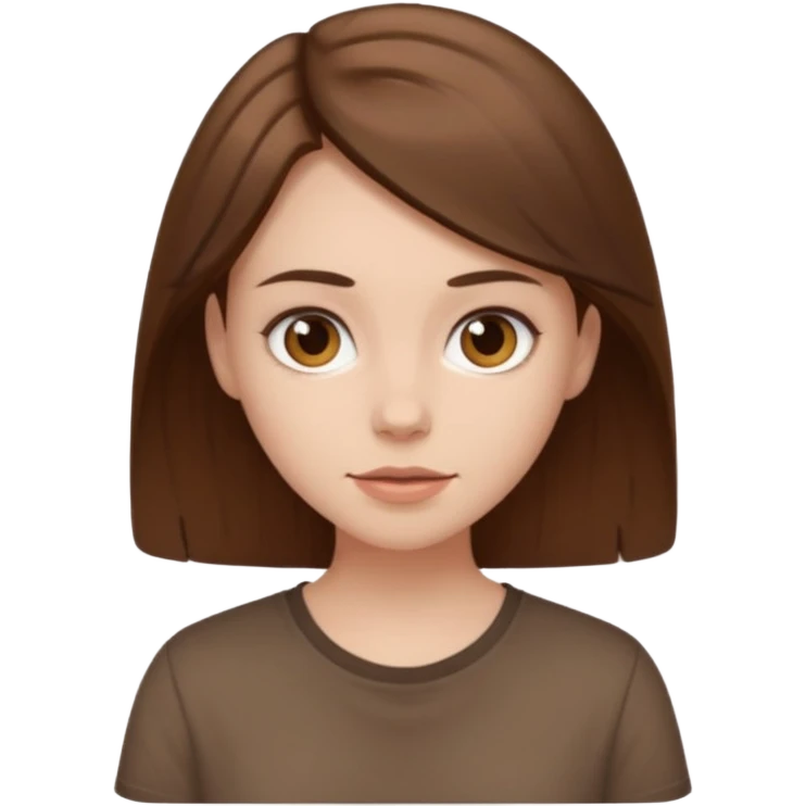 Pale girl brown hair and wearing brown shirt  emoji