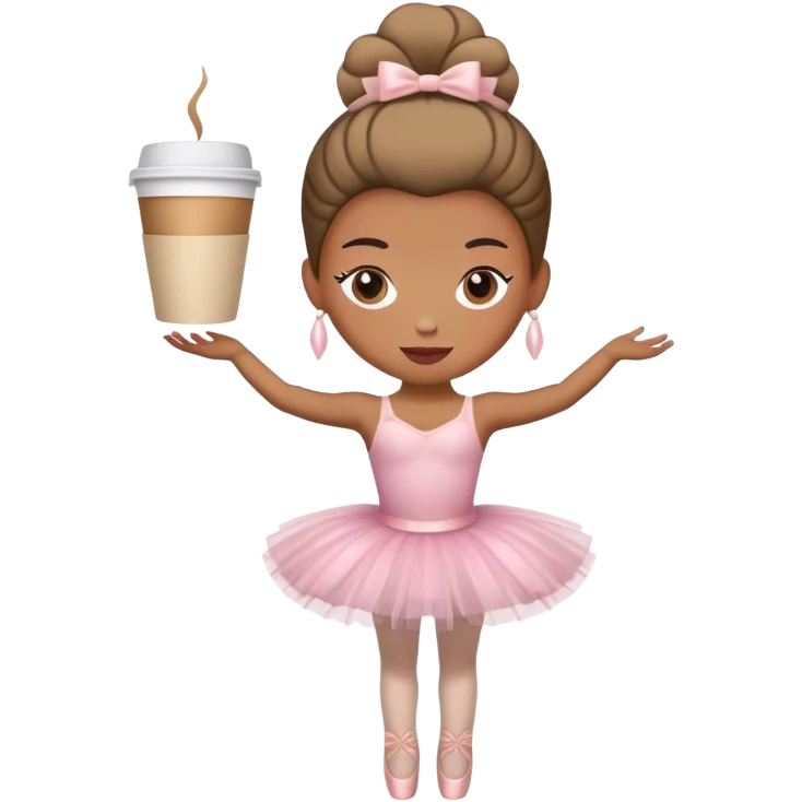 Una bailarina que en vez de cabeza tenga una taza de café  emoji