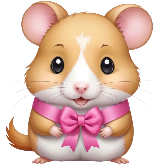 hamster pink ribbon with chat emoji