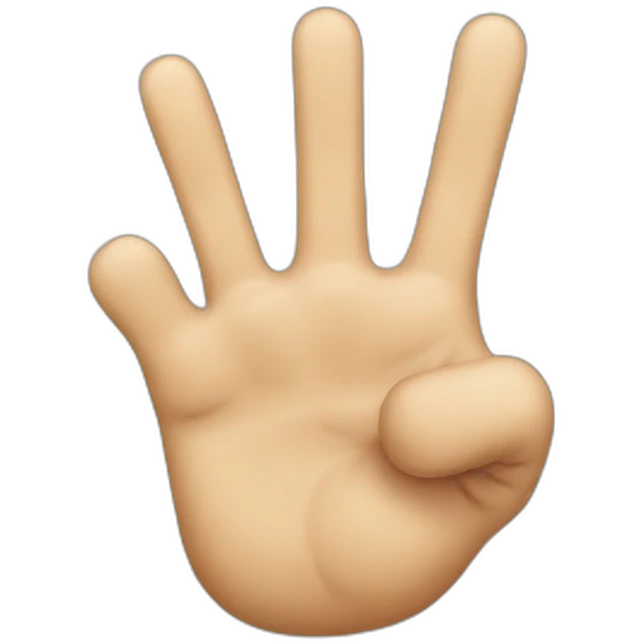 three fingers microsoft emoji