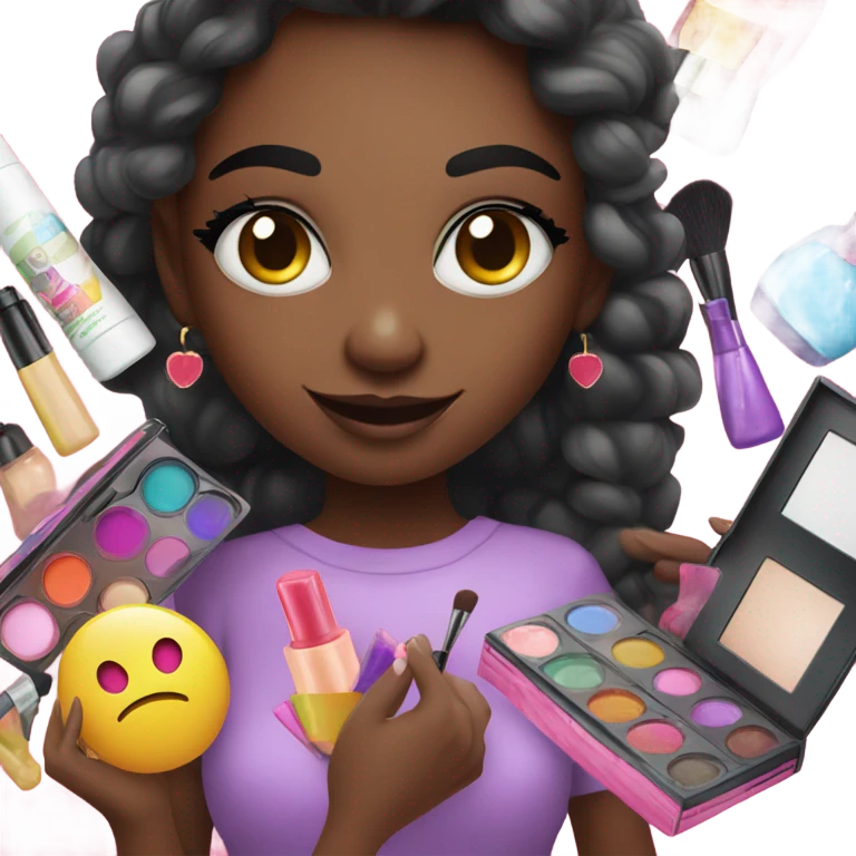 Girl and makeup kit emoji