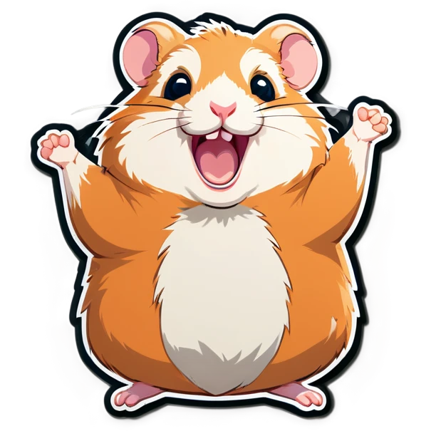 Hamster laughing out loud emoji