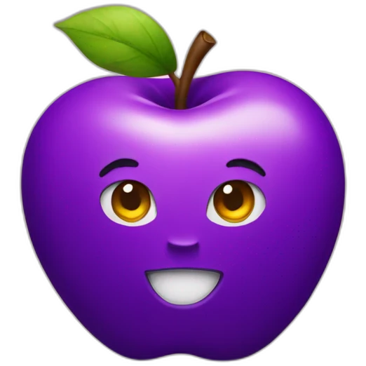 A purple apple emoji