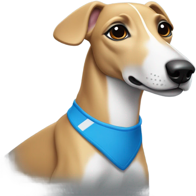 Whippet with racing bib emoji