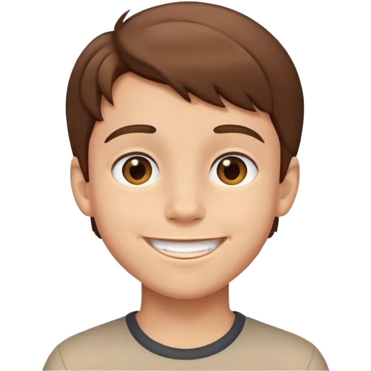 smiling boy with brown hair emoji