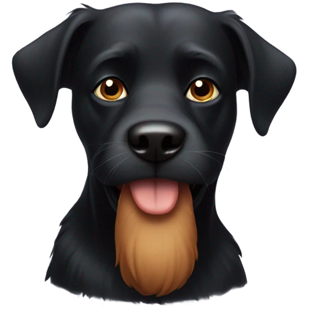 black dog with beard on chin emoji