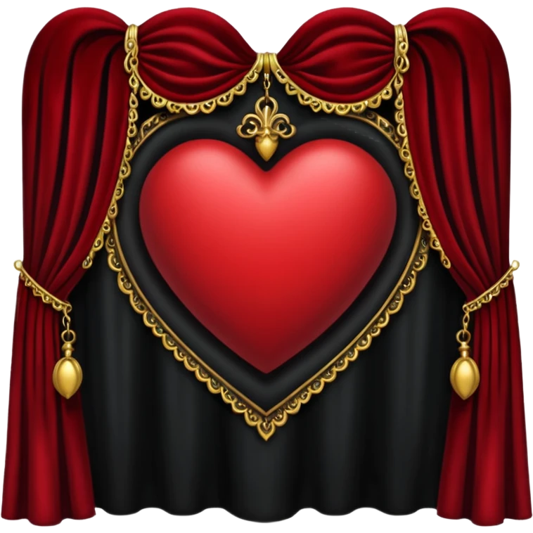 heart with gothic black velvet curtains emoji