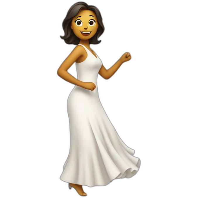 a woman wearing a dress dancing emoji