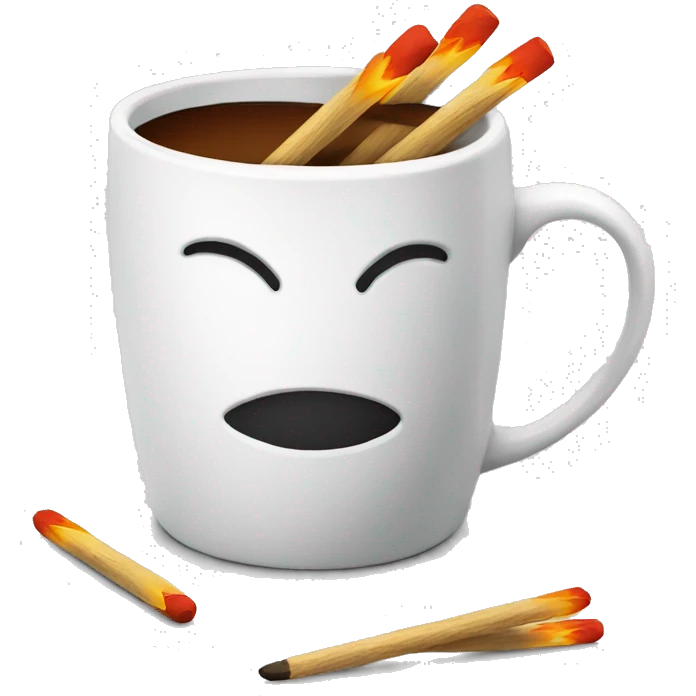 Cup with matches, white cup emoji