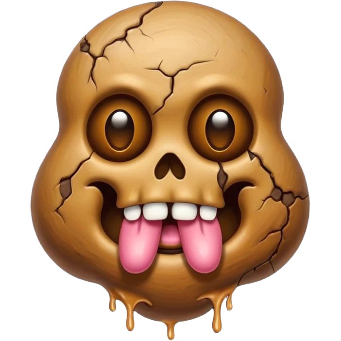 ((cartoon poop emoji))with  3 skulls emoji