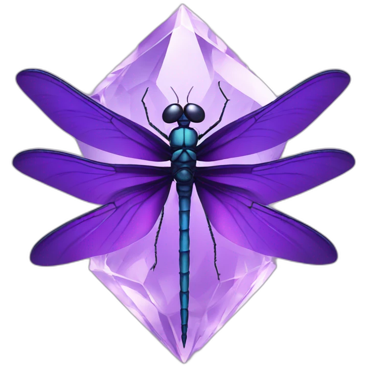 dragonfly inside a purple crystal emoji
