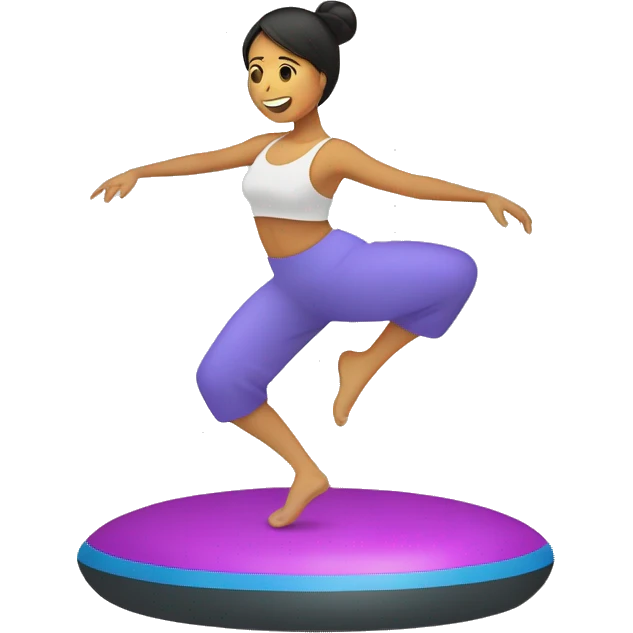 Filipina balancing on bosu standing emoji