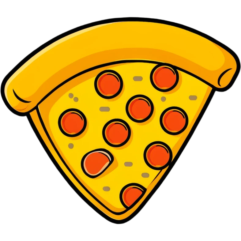 shiny golden pizza slice with gold toppings emoji