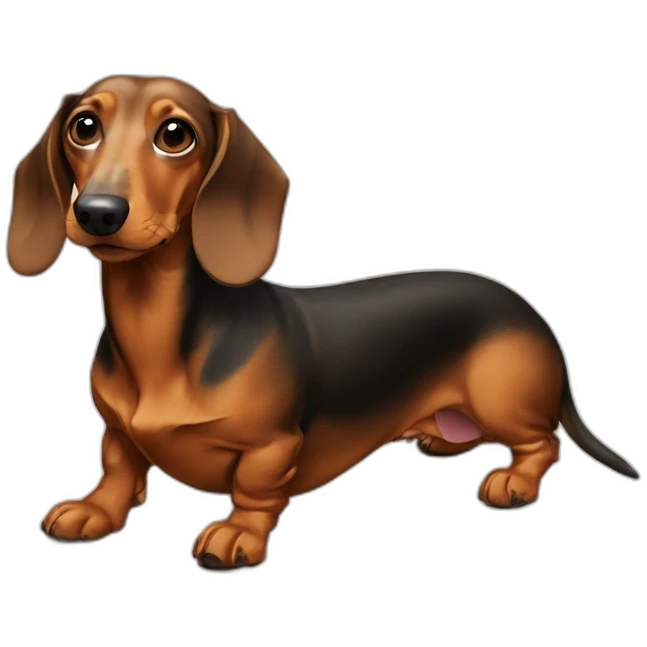 dachshund no meio de dois pães  emoji