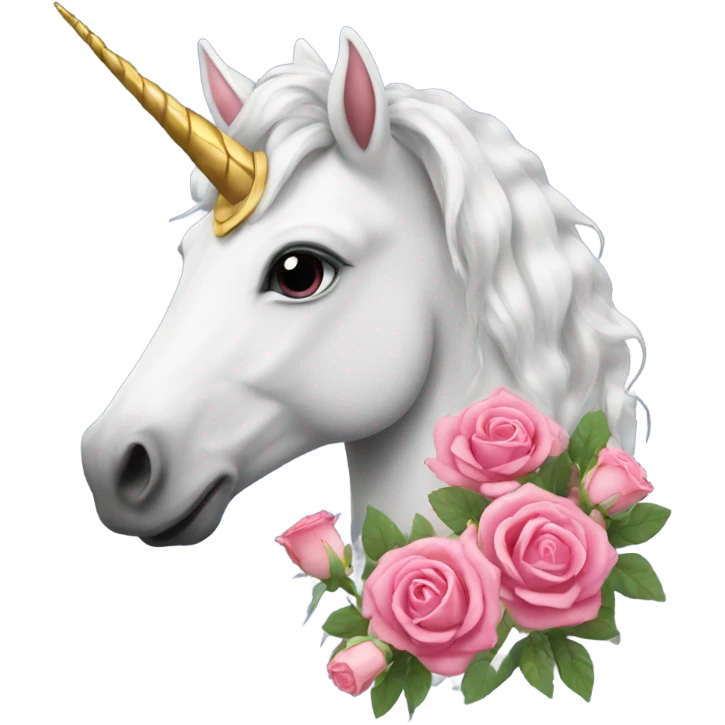 Unicorn with roses  emoji