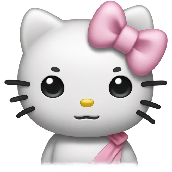 Hello kitty but the bow is pastel pink emoji