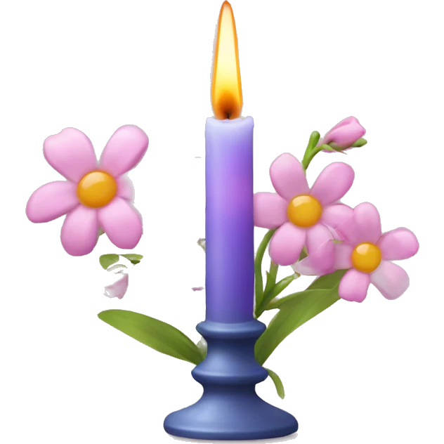 Spring candle with flowers  emoji
