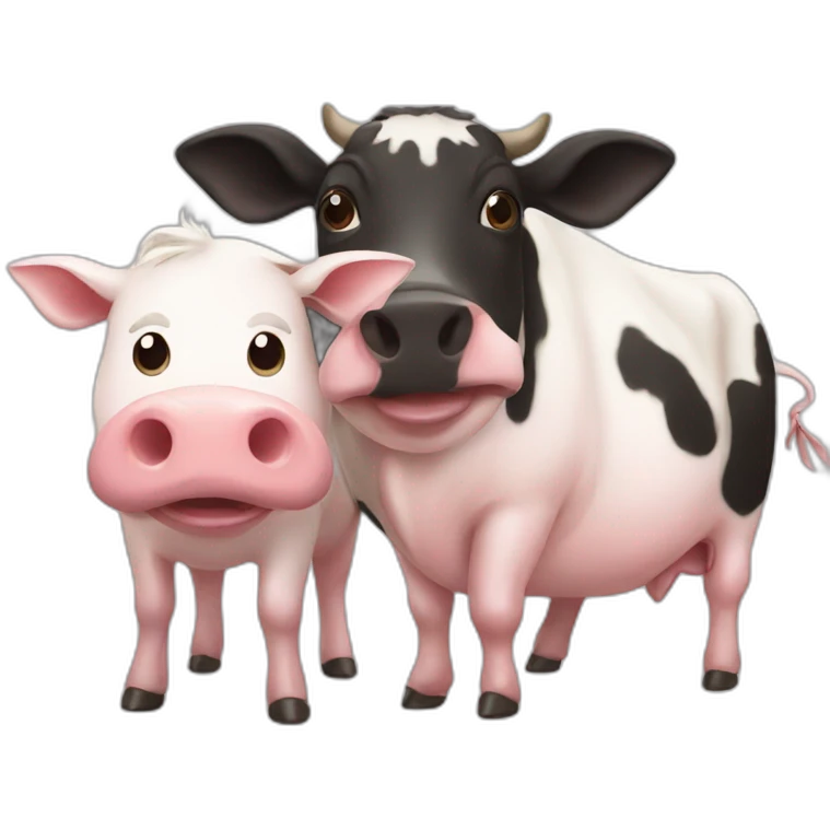 Cow and pig emoji
