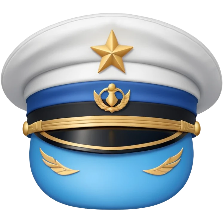 white captain hat with blue circle closeup alone emoji