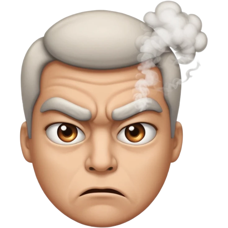Angry emoji with rolling eyes and smoke coming from nose emoji