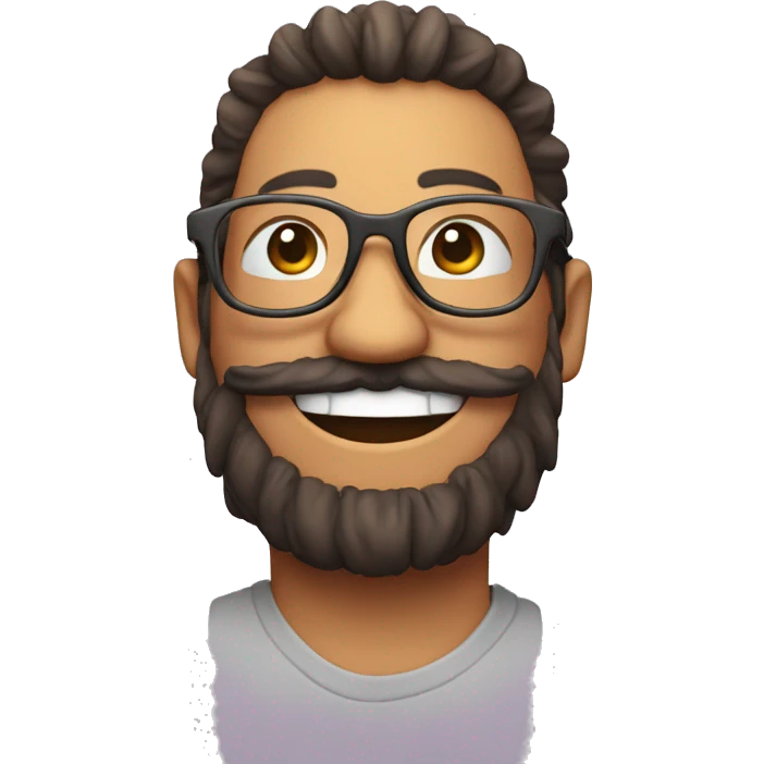 Smilie face with horn-rimmed glasses and a beard emoji