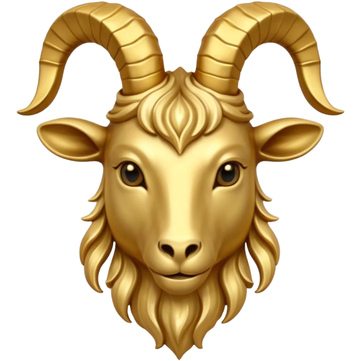stylized golden goat head emoji