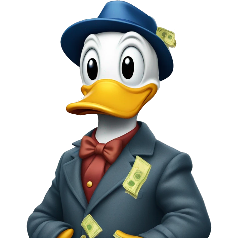 donald duck with money emoji