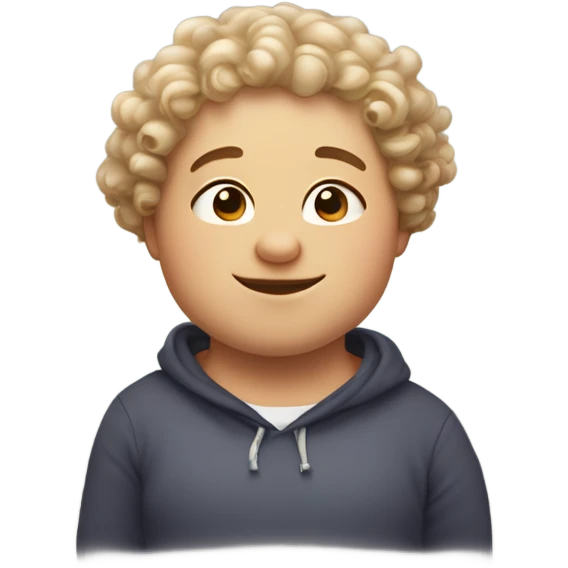 super fat majestic cute kid  that’s fat fat fat with curly bob hair that’s a little darker than white emoji