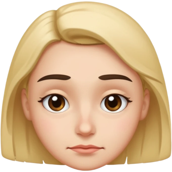 Squinty eyes sad eyebrows and a soft smile emoji