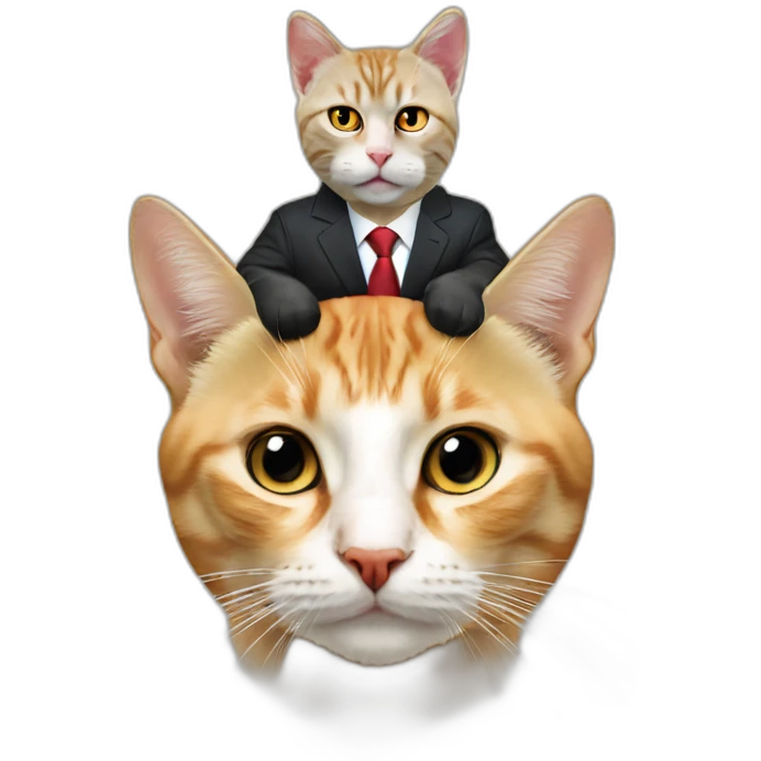 cat sitting on the head of Vladimir Putin emoji