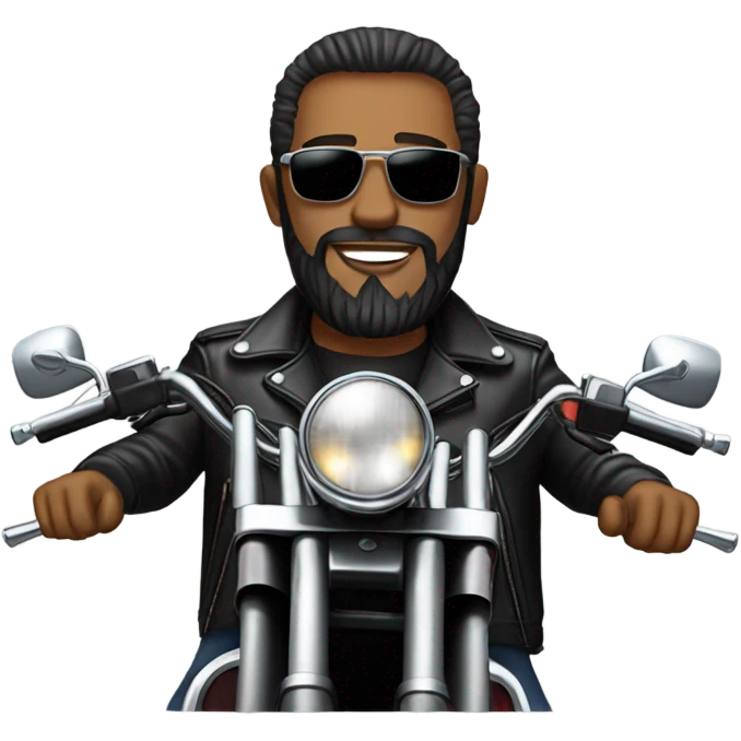 bearded man riding a harley emoji