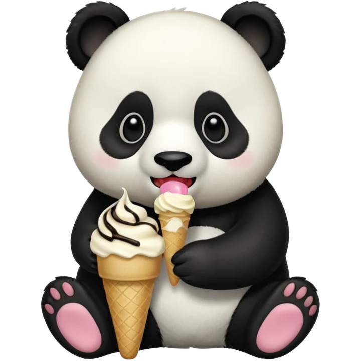 Panda eating ice cream emoji