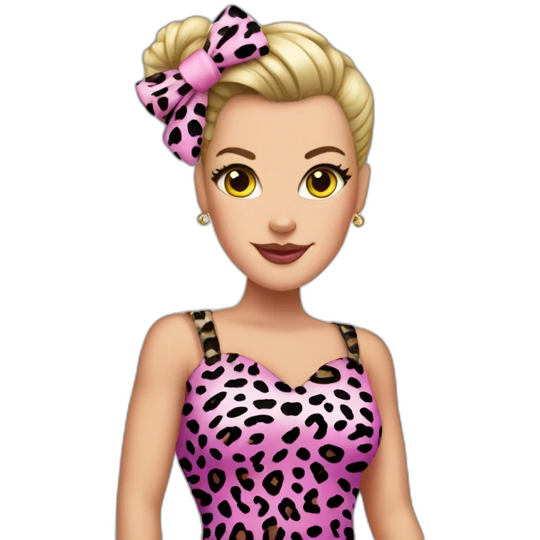 P!nk in leopard costumes with headband emoji