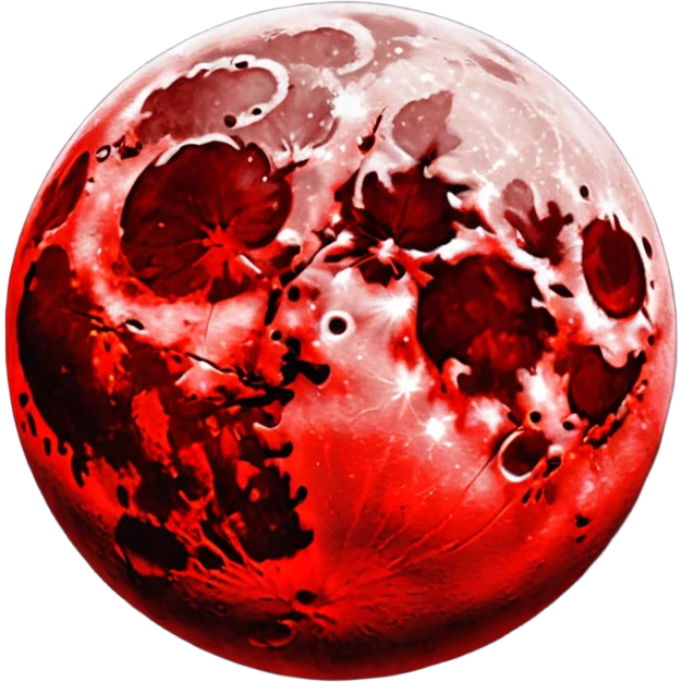 Surreal blood red full moon emoji