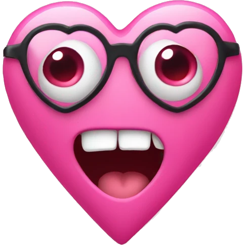 A pink heart with four eyes  emoji
