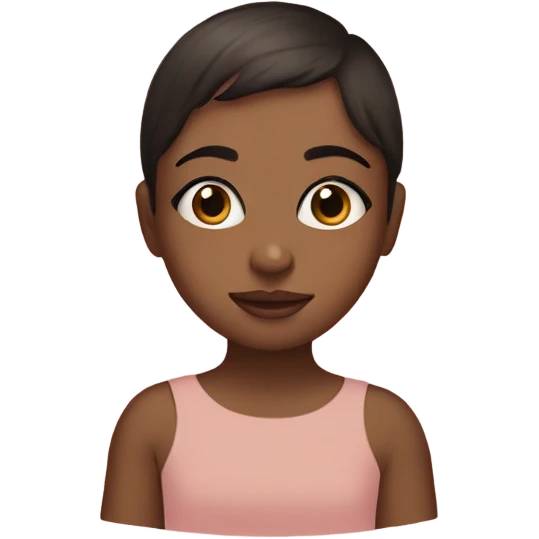 Short hair, brown girl in a baby pink blanket emoji
