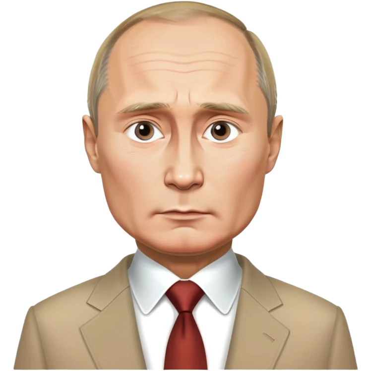 Vladimir Putin portrait with stern expression emoji