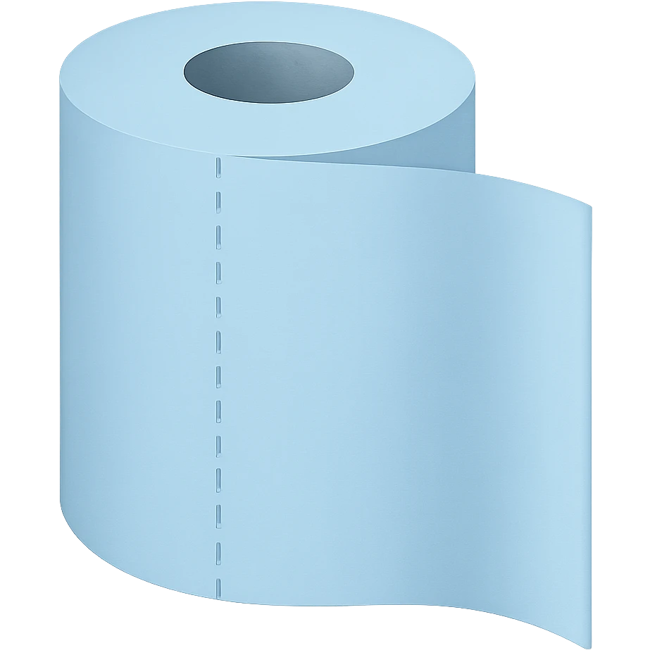 Change the roll of paper to baby-blue color, keep the style and shading consistent, no background. emoji