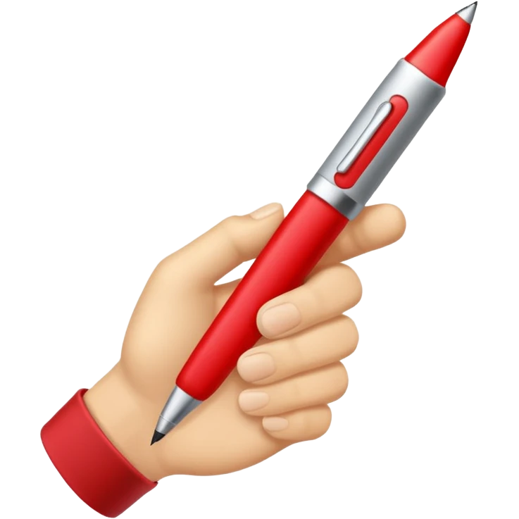 this emoji ✍🏻 with a red pen writing  emoji
