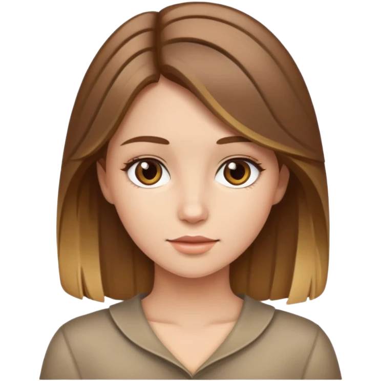 Girl with brown hair with blonde highlights  emoji
