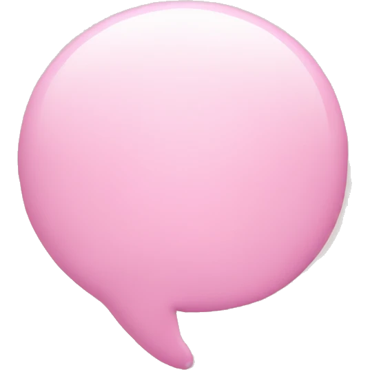thinking bubble with pastel pink heart emoji