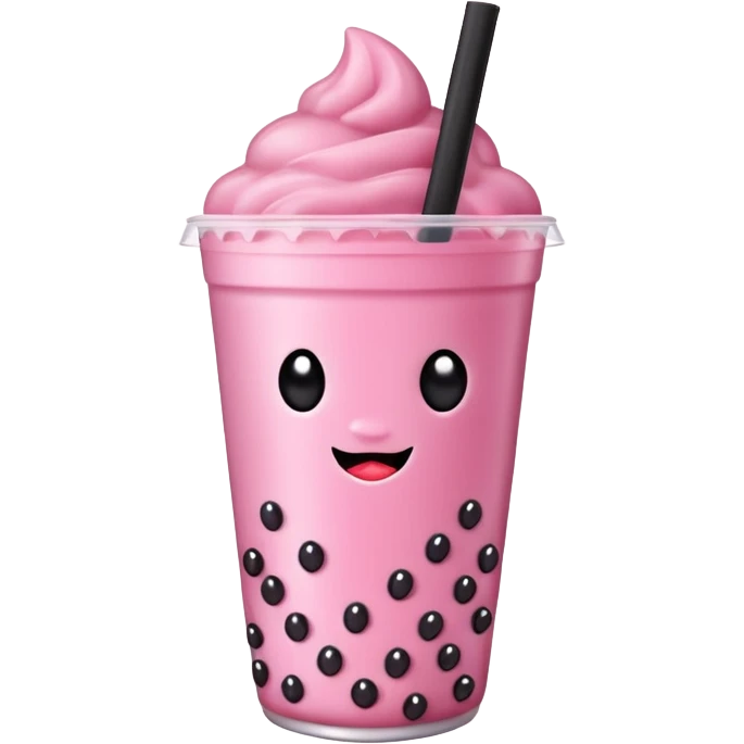 strawberry boba milk tea emoji