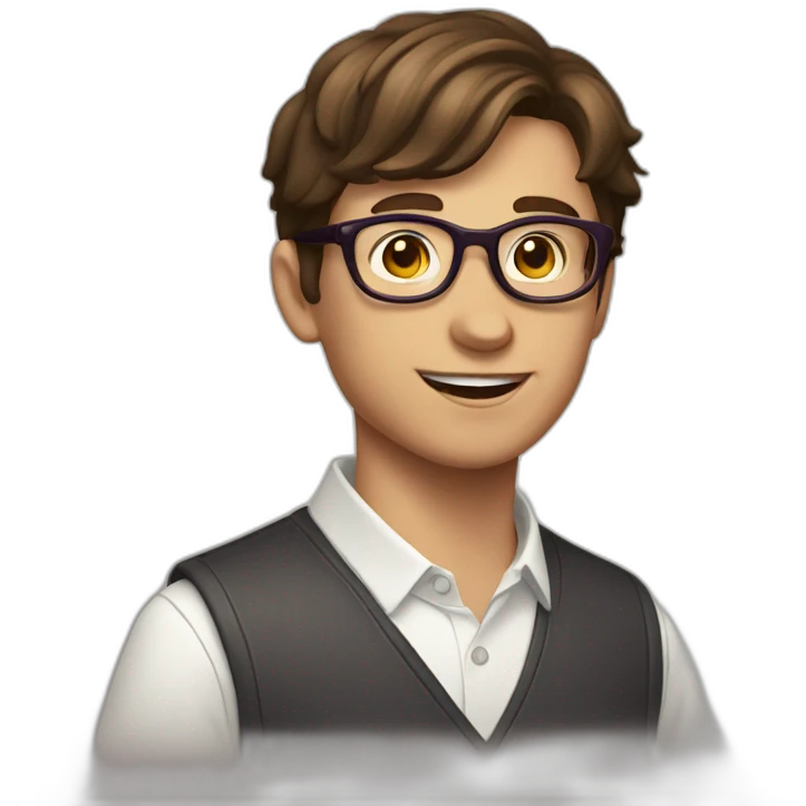 Classy short-brown-haired, bitter, bespectacled young man throwing grapes emoji