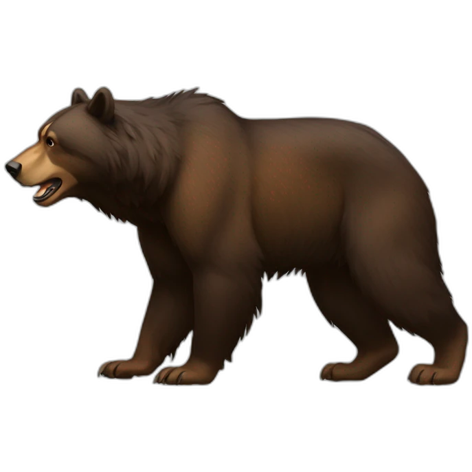 Aggressiv standing bear from the side  emoji