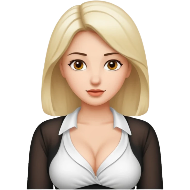 a women with big boobs showing emoji