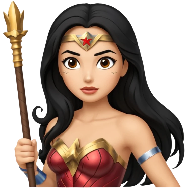 Wonder Woman holding baton emoji