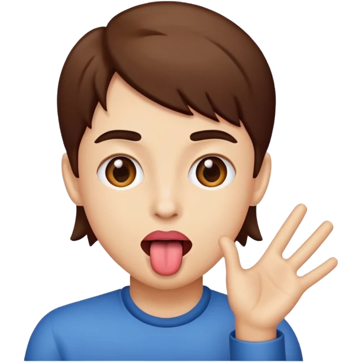 Tongue out hands to the side emoji