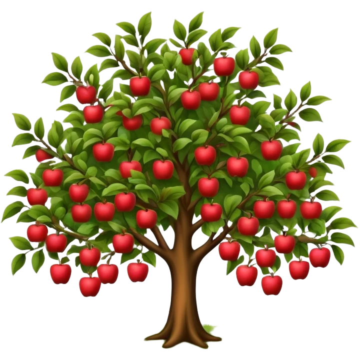 apple tree with only a few apples emoji
