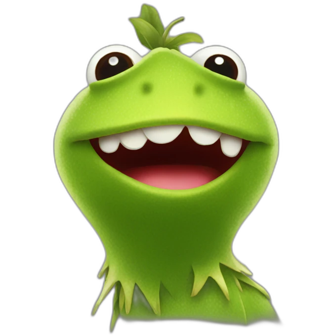 Kermit-kiwi fruit emoji