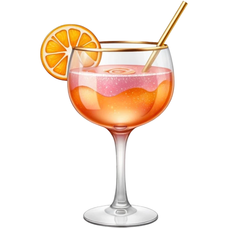 Glittery rose orange gold mocktail emoji